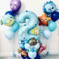 5pcs Fish Sea Animal Balloons Starfish Sea horse Air Balloon Ocean World Under Sea Theme Birthday party Decoration Baby Shower.