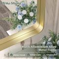55 x 36 inch brushed gold bathroom mirror for non-rusting aluminum alloy metal frame for home decor (horizontal/vertical).