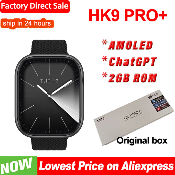HK9 Pro+ AMOLED Smart Watch Men 2GB ROM Chat GPT NFC Compass BT Call Ai Watch Face Health Monitor Smartwatch Women