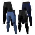 Men's Compression Pants Sports Workout Running Tights Athletic Leggings with Pocket Cool Dry Base Layer for All Season New Style.