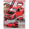 1:32 Honda Civic Type R Die-Cast Vehicles Alloy Model Car Toys For Gift Collection.