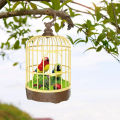 Electronic Talking Birds Cage Toy Voice Control Vivid Appearance Festival Gift Electric Voice Control Induction Sound Simulation Bird Cage for Baby-Multicolor. 