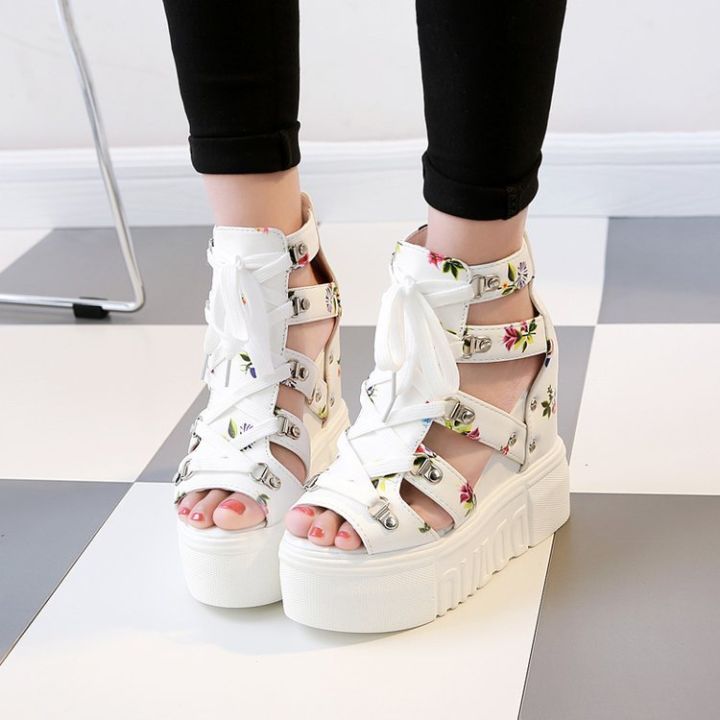 Summer%202024%20New%20Roman%20Sandals%20High%20Heel%20Color-Blocked%20Cross%20Tie%20Up%20Women's%20Shoes%2012cm%20Heel%20Wedge%20Fishbill%20Shoes%20-%20Image%202