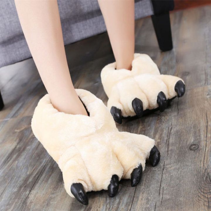 Soft%20Furry%20Slippers%20For%20Home%20Man%20Plush%20Fuzzy%20Home%20Shoes%20Slippers%20For%20Boys%20Funny%20Animal%20Slides%20Men's%20Bear%20Paw%20Slippers%20Cosplay%20-%20Image%202