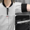 Spring and Autumn New Men's Jacket Coat Simple Solid Baseball Neck Zipper Windbreaker Coat Cycling Coat.