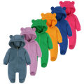 Warm Winter Bear Hoodies Bodysuit For Newborn Baby Boys Girls Clothes Long Sleeve Rompers Solid Jumpsuit Infant Onesies Overalls.