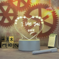 3D LED Love Shape Note Board USB Message Board with Pen Creative Valentine's Day Acrylic Lamp Night Lights Gifts Bedroom Desk Lamp. 