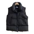 Women Vest Coat Women's Stand Collar Sleeveless Vest Coat with Zipper Placket Pockets Autumn Winter Solid Color Thickened. 