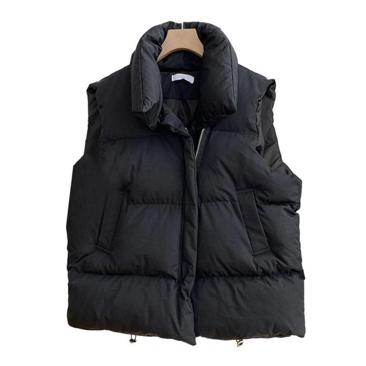 Women%20Vest%20Coat%20Women's%20Stand%20Collar%20Sleeveless%20Vest%20Coat%20with%20Zipper%20Placket%20Pockets%20Autumn%20Winter%20Solid%20Color%20Thickened%20-%20Image%202