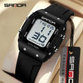 SANDA Solid Color Transparent Dial Multifunctional Timing Watch Outdoor Waterproof Night Light Men's Watch SD2175-6. 