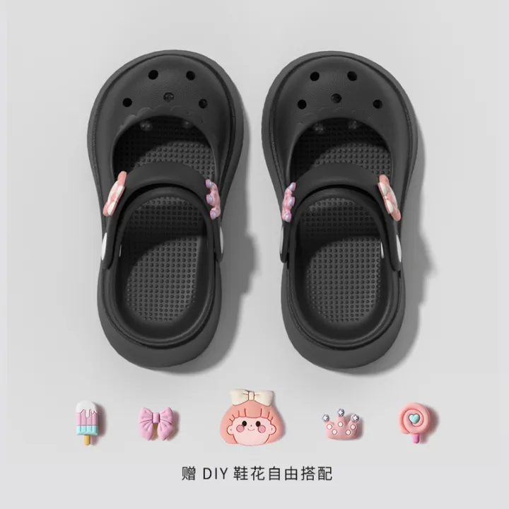 Parent-child%20Mary%20Jane%20Crocs%20Women's%20Summer%20New%20Cute%20Girls'%20Heart-to-Wear%20Versatile%20EVA%20Baotou%20Sandals%20-%20Image%207