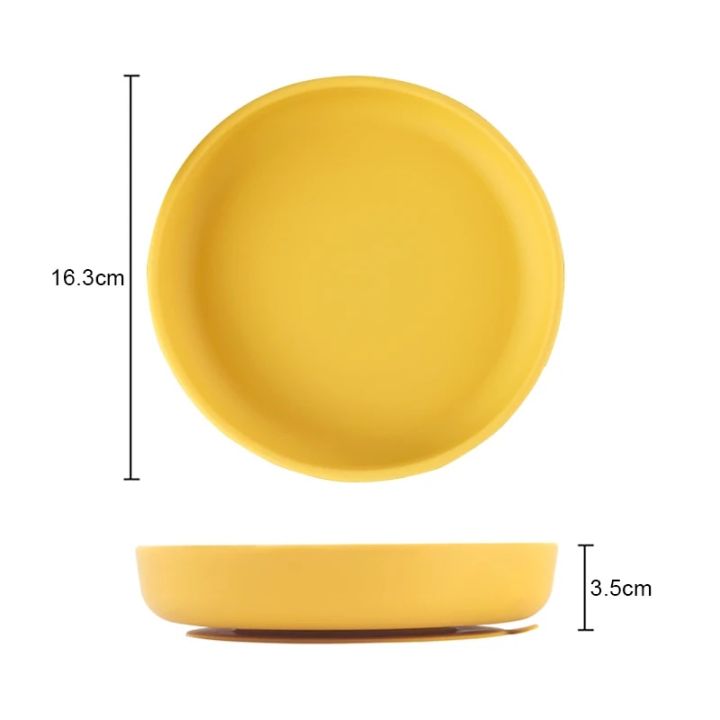 100%25Food%20Safe%20Approve%20Silicone%20Children's%20Tableware%20Fashionable%20Round%20Food%20Plates%20Waterproof%20Training%20Bowl%20Baby%20Accessories%20-%20Image%203