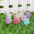 1/5/10Pcs Cute Mini Resin Luminous Tiny Swan Bulk Glow in The Dark Miniature Swan For DIY Garden Landscape Dollhouse Ornament Potted Home Decorations. 