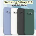 Original For Samsung Galaxy S10 Silicone Full Cover Case Straight edge Phone Case Cover.