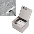Desk Connection Box, 3 Hole Sockets UK Standard Power Strip PC Botton Box Stainless Steel Cover for Office. 