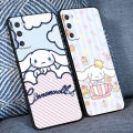 Case For Samsung S23 Galaxy S22 S21 S20 FE Ultra S10 S9 S8 Plus S10e Note 20Ultra 10Plus Cinnamoroll Pink Purple Checked Stripe. 