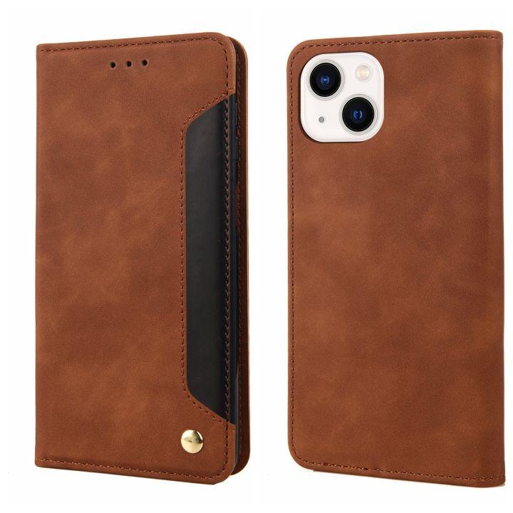 For%20iPhone%2014%20Plus%20Skin%20Feel%20Splicing%20Leather%20Phone%20Case%20-%20Image%209