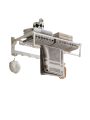 White towel rack non-perforated toilet space aluminum bathroom shelf wall mounted storage bath towel holder washroom. 