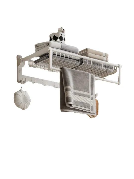 White%20towel%20rack%20non-perforated%20toilet%20space%20aluminum%20bathroom%20shelf%20wall%20mounted%20storage%20bath%20towel%20holder%20washroom%20-%20Image%205