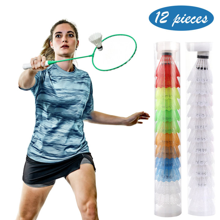 12pcs Plastic Badminton Shuttlecock Lightweight Badminton for Practice Portable Badminton for Training for Kids Entertainment
