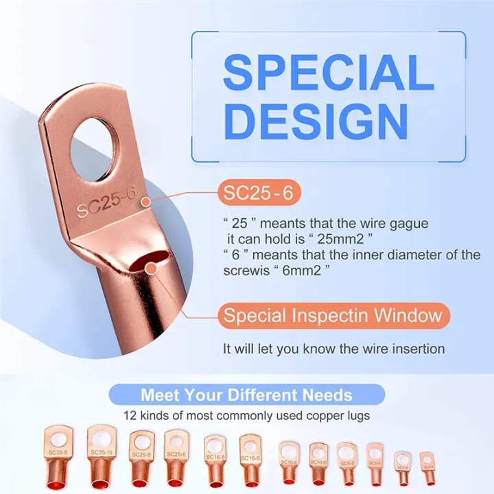 240Pcs%20Copper%20Wire%20Lugs%20Battery%20Terminals%20Battery%20Cable%20Ends%20-%20Image%205