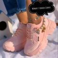 Naku Doess Girls premium trending sneakers with high heel and anklet design 2024 collection.