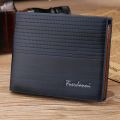 Men's Wallet Short Shape PU Leather Fashion Bank Card Holder Nordic Style Travel Commerce Gathering Young Trend.
