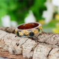 【Hot New Release】 Epoxy Resin Ring Handmade Clean Ocean Resin Wood Ring for Mens Womens.
