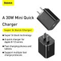 Baseus Super Si quick charger IC 30W CN Black Adapter. 