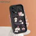Hontinga for Redmi Note 12 Pro 5G Back Cover Cartoon Kuromi Pattern Ladder Soft Camera Protection Rubber Phone Case. 