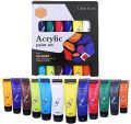 Keep Smiling Acrylic Color Set 12 Color 30 ml Premium Quality Paint for Canvas Craft and Art Projects. 