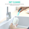 Draduo Sponge Cleaning Brush,Detachable Long-Handled Sponge Cleaning Cup Brush,Vacuum Cup Cleaning Brush Bottle Cooler Cleaning Tool, Plastic Long Handle (Green handle1 Packs). 