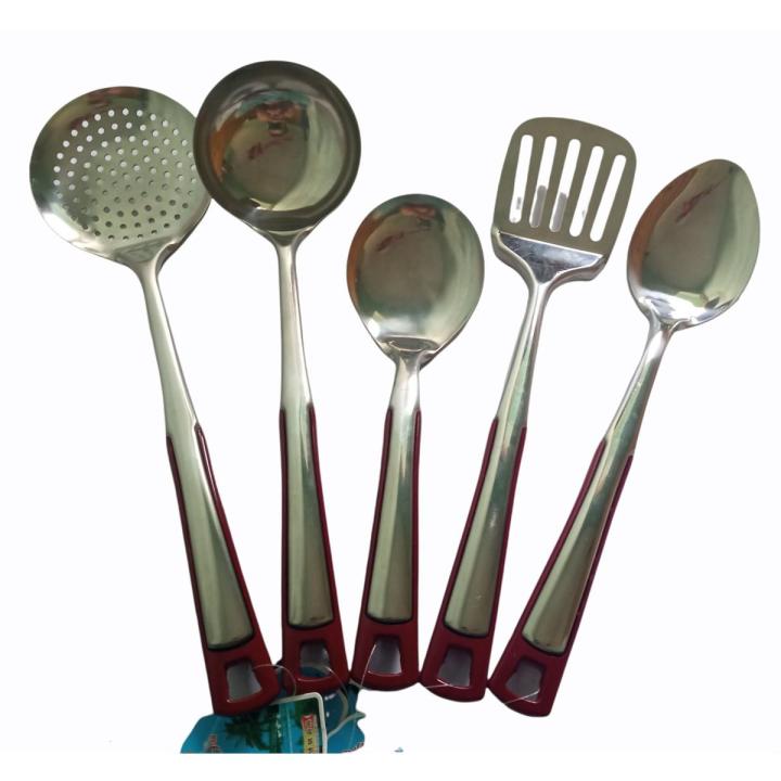 Stainless Steel Spoon Multi Design 5 pieces set