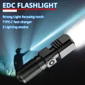 10000 lumens EDC powerful LED flashlight xhp70 3 modes USB rechargeable flash light mini torch lamp flashlights for camping, fish. 
