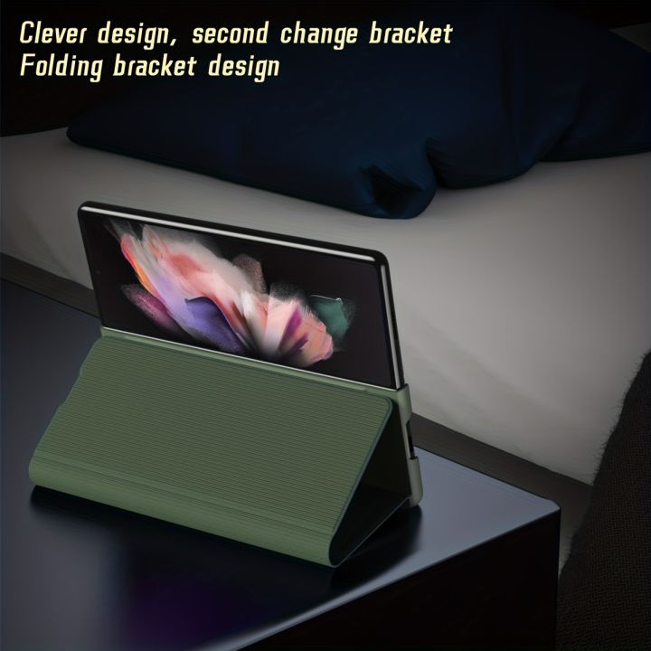 For Samsung Z Fold5 Fold3 Mobile Phone Case W23 Folding Screen Flip Kevlar Carbon Fiber Pattern Protective Cover