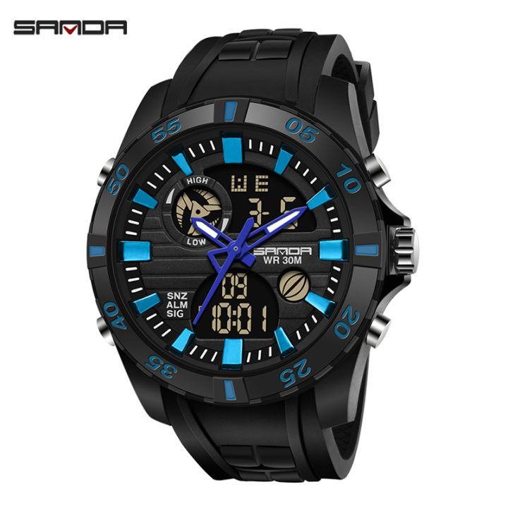 SANDA%20Produk%20Baru%20Kreatif%20Jam%20Tangan%20Pria%20Fashion%20Olahraga%20Jam%20Tangan%20Pria%20Tahan%20Air%20Digital%20QUARTZ%20Watch%20Merek%20Mewah%20Dual%20LED%20Display%20Watch%20-%20Image%203