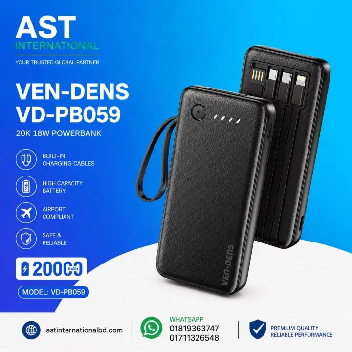 VEN-DENS%20VD-PB059%2020000mAh%20Fast%20Charging%20Power%20Bank%20%7C%20Dual%20USB%20Output%20%7C%20Portable%20Power%20Bank%20by%20ast%20-%20Image%204
