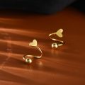 Heart-Shaped Girls Elegant Women Five-pointed Star Ear Cartilage Helix Piercing Stud Earring Jewelry Accessories Korean INS Style Stainless Steel Spiral Twisted Stud Earrings.