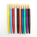 Children's graffiti pig bristle oil paintbrush set of 10 pieces set of color round flat head peak head plastic rod brush.