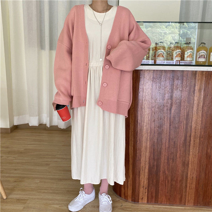 Autumn%20and%20Winter%20New%20Lazy%20Wind%20Sweet%20Gentle%20Sweater%20Female%20Student%20Korean%20Style%20Loose%20Thick%20Knitted%20Cardigan%20Top%20Coat%20-%20Image%207