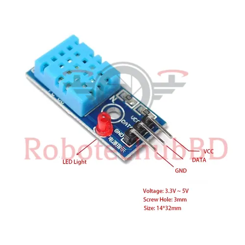 DHT11 Digital Temperature & Humidity Sensor Module | Arduino, ESP32 ...