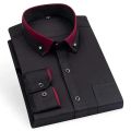 BAMBOOPLE Men's Double Collar Shirt Long Sleeves Fashion Formal Business Dress Shirt Casual Slim Fit Non-Iron Top AEchoice. 