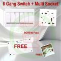 6 Gang Switch 6 Pin Multi Socket Combo HighLife. 