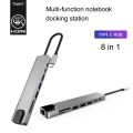 USB C HUB 8 in 1 USB C Adapter with 4K HDMI 100W PD USB 3.0 RJ45 Ethernet SD/TF Card Reader MacBook pro air ipad.