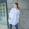 2020 Korean Fashion Style Autumn Clothes Ladies Tops And Blouses Womens Loose Oversized Casual Solid Color Shirt Plus Size.