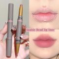 Double Ended Lip Liner Pen Thick 3D Lips Makeup Soft Matte Lipstick Pen Slender Lip Non-stick Cup Velvet Lipliner Cosmetics. 