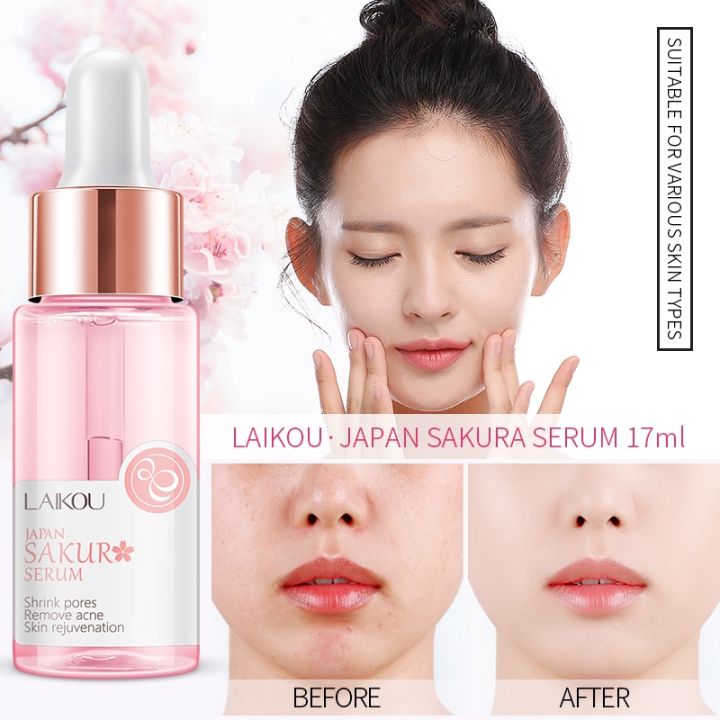 LAIKOU  Japan Sakura Serum Nourish Essense Oil Control Brightening Rejuvenation Skin Whitening Serum Skin Care Face care-17ml