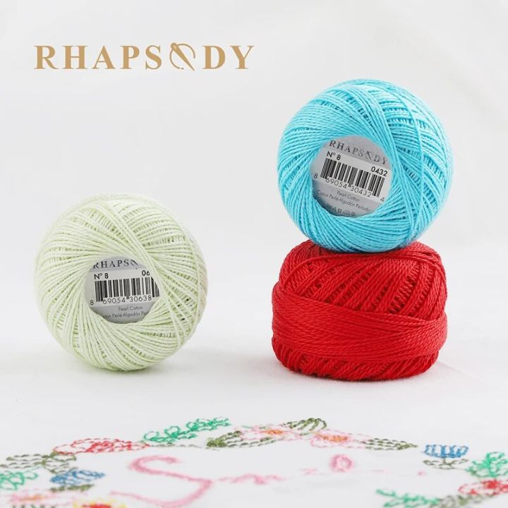 Rhapsody%20Size%20#8%20Pearl%20Cotton%20Crochet%20Thread%20Embroidery%20Craft%20Needle%20Cross%20Stitch%20Egyptian%20Cotton%20Mercerized%2012%20Balls%20Set%20-%20Image%202
