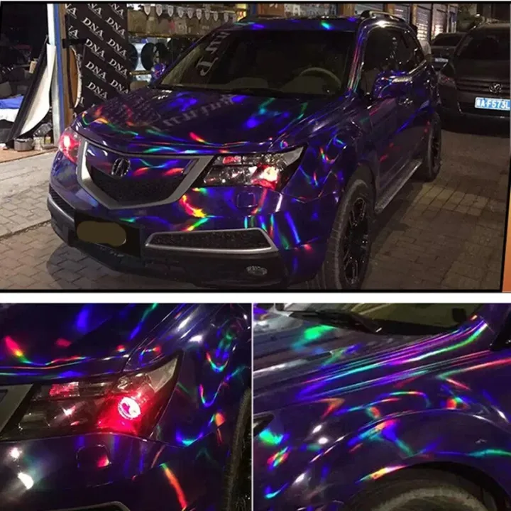 Holographic%20Laser%20Chrome%20Black%20Car%20Stickers%20Car%20Interior%20Body%20Wrap%20Vinyl%20Film%20Sheet%20Black%20with%20Rainbow%20Decals%20-%20Image%206