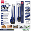 Deli E2041 Anti Cutter Utility Knife Paper Cutter.